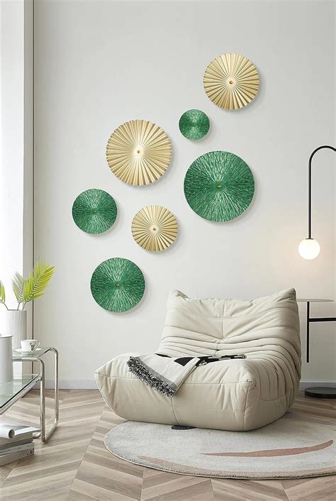 TEIPAI Emerald Green and Gold Wall Decor for Living Room