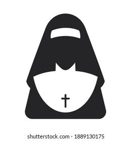 Portrait Nun Isolated Vector Illustration Stock Vector Royalty Free