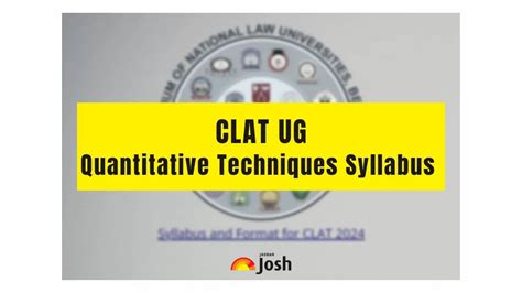 Clat Quantitative Techniques Syllabus Topics Books Preparation Tips