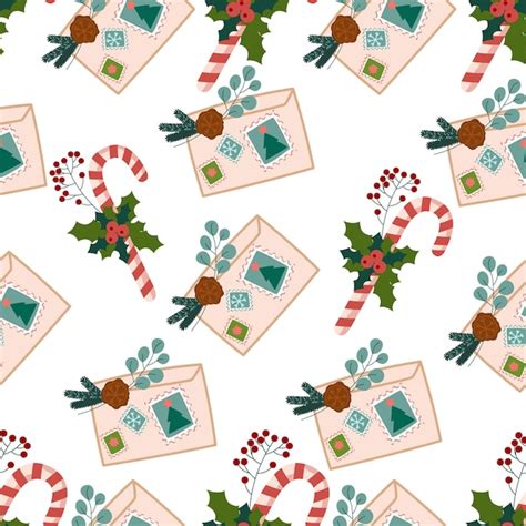 Premium Vector Seamless Pattern With Decorated Christmas Candy Canes