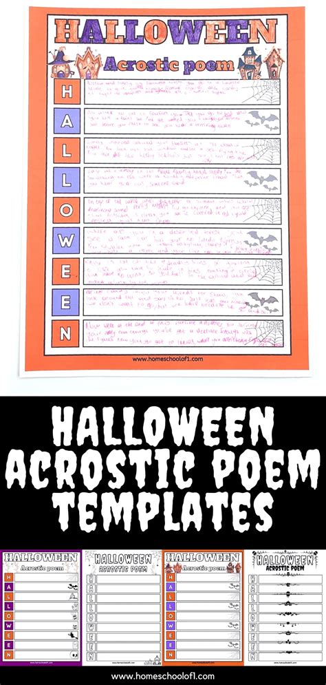 Halloween Acrostic Poem Templates 4 Free Printables For Kids