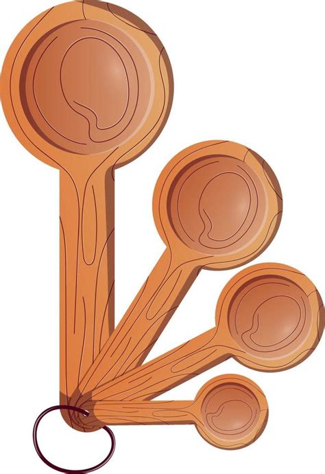 Cucharas Medidoras De Madera Para Hornear Ilustraci N Vectorial De