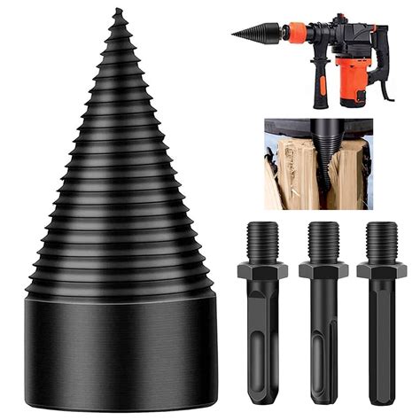 Amazon Firewood Log Splitter 4PCS Drill Bit Removable Cones