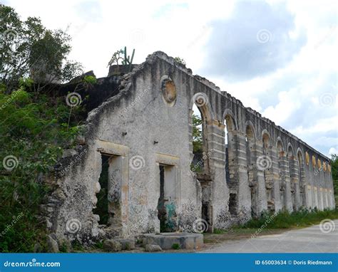 Old Ruins Ranch Architecture Mexico Yucatan Stock Photo Image Of