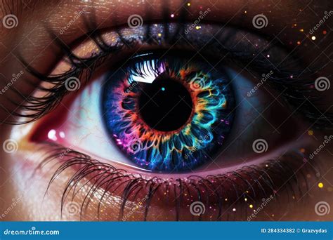 Eye with a Cosmic Nebula and Colorful Galaxy in Eyeball.AI Generated Stock Illustration ...