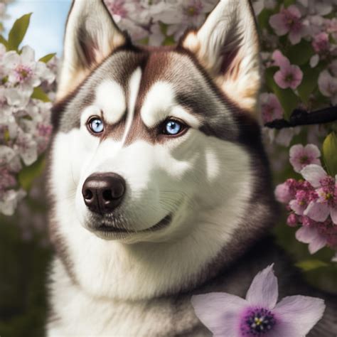 C O Husky Siberiano Realista Em Fundo Natural Ao Ar Livre Arrebatador