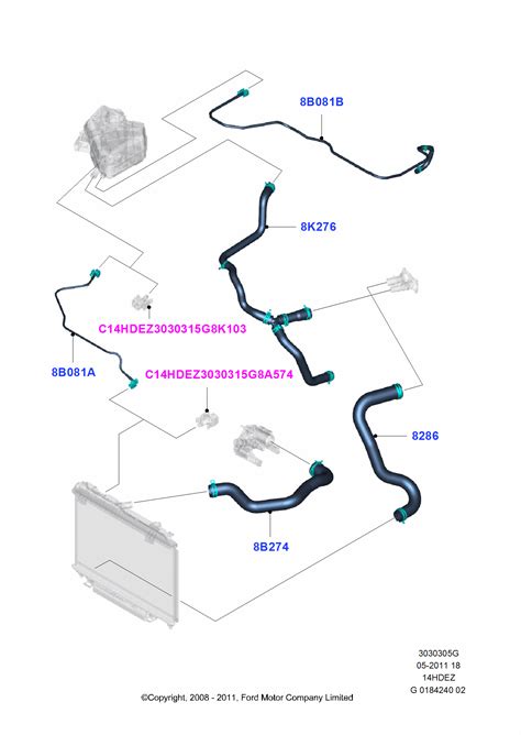 Cooling System Pipes And Hoses Ford Fiesta Cb