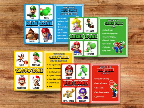 Zones Of Regulation Super Mario Visual Printables Etsy Uk