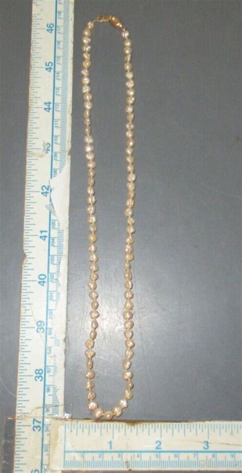 Freshwater Rice Pearl Necklace With K Gold Clasp Gem