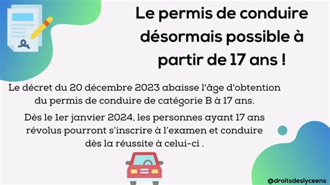 Le Permis De Conduire D Sormais Possible Partir De Ans Droits