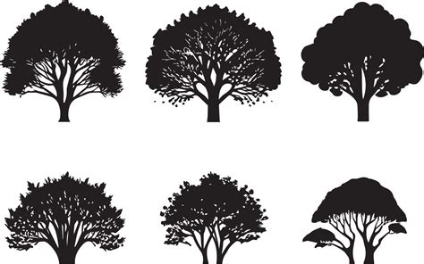 Vector Set Of Plant And Tree Silhouette Illustration Minimalist Tree