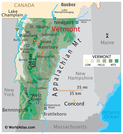 Vermont Maps & Facts - World Atlas