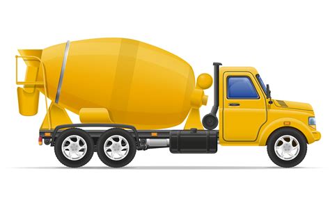 Cargo Truck Concrete Mixer Vector Illustration Vector Art At