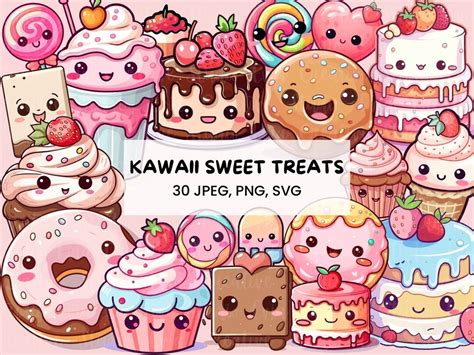 Kawaii Food Kawaii Clipart Food Clipart Kawaii SVG & PNG - Etsy