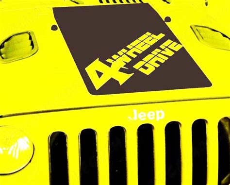 Autocollant De Capot En Vinyle Pour Jeep Wrangler Blackout 4 Roues