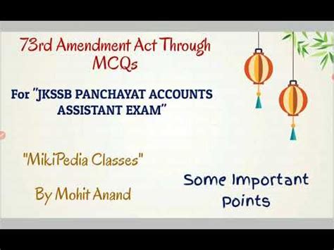 Panchayat Accounts Assistant Rd Amendment Act Lecture Jkssb