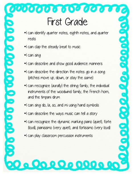 First Grade Music Lesson Plans