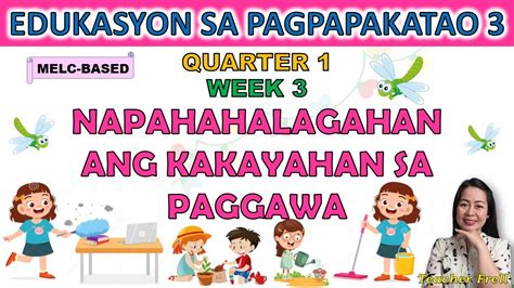 Esp 3 Quarter 1 Week 3 Melc Napahahalagahan Ang Kakayahan Sa