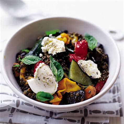 Puy Lentil Salad With Roasted Vegetables And Goats Cheese Dinner