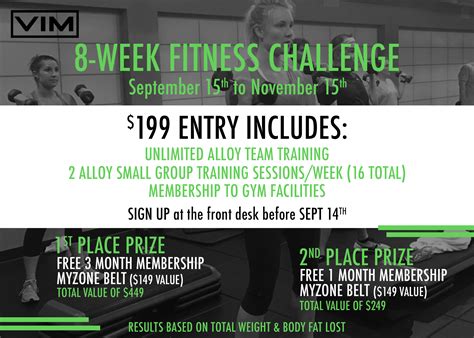 8 Week Fitness Challenge Vim Fitness