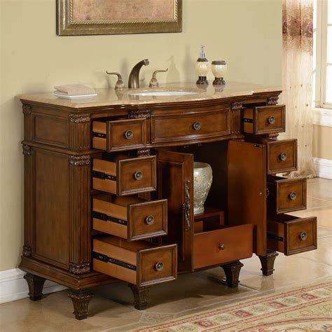 Accord 48 inch Antique Single Walnut Sink Bathroom Vanity