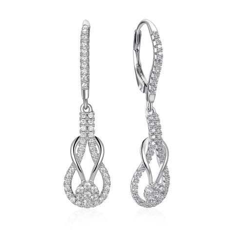 Elegant Long Earrings For Women Silver Fashion Unique Design Cubic