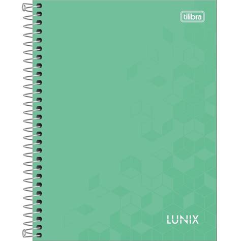 Caderno Colegial Espiral Capa Dura Lunix 1 Matéria 80 Folhas Verde