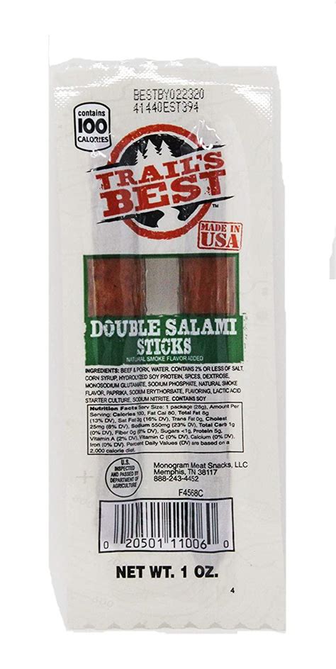 Trails Best Sticks Salami 1oz Pack Of 20 Delicious Snack For On The Go