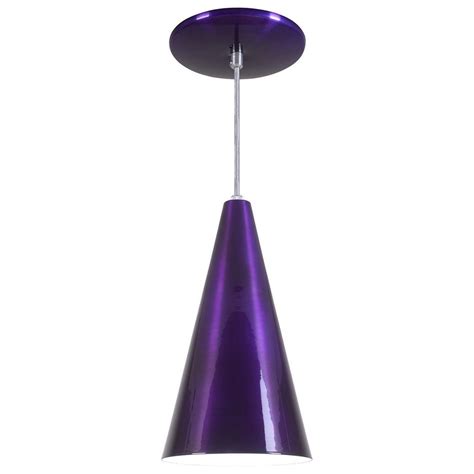 Pendente Cone Luminária Lustre Alumínio Roxo Verniz Rei Da Iluminação