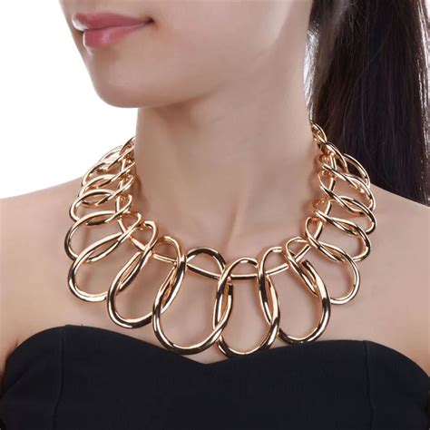 Buy Jerolli Jewelry Statement Chain Bib Choker Punk Collar Pend Chunky