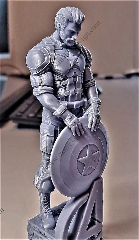 Captain America 3d Stl Digital Figure File Format 3d Printer Etsy