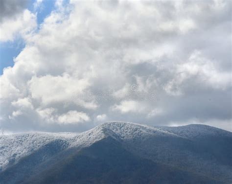 Fresh Snow On Top Of Mount Mitchell Stock Photo Image Of Terrain