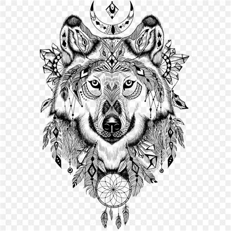 Back To Earth Wolf Dream Catcher Tattoo T Shirt Zazzle PNG