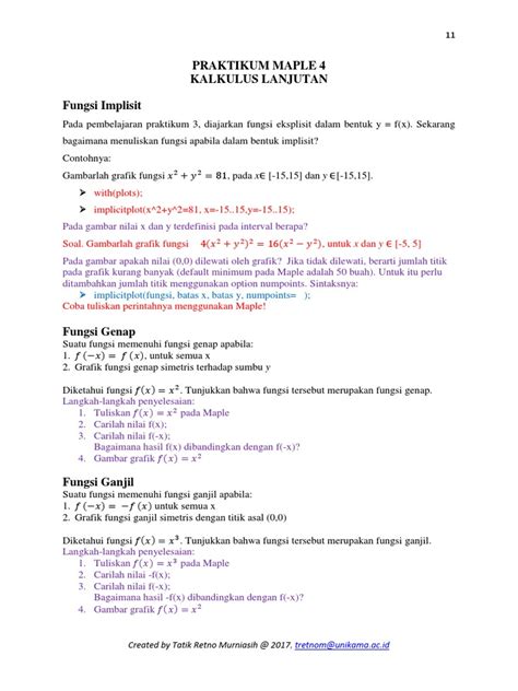 Praktikum Maple 4 Kalkulus Lanjutan Compress Pdf