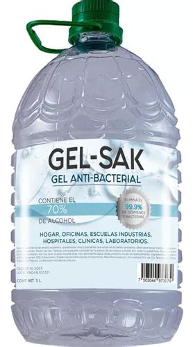 Gel Antibacterial 5 Litros Alcohol En Gel Fragancia Sin Fragancia