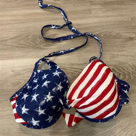 Xhilaration Swim Xhilaration Red White Blue Stars Stripes Bikini