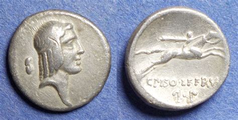 Roman Republic C Piso Lf Frugi Bc Silver Denarius Roman