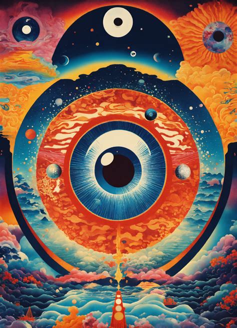 Lexica Japanese Vintage Poster Eye Ball Dimension Merging With