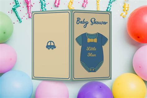 Baby Boy Shower Cards Printable, JPEG, PDF, Vector