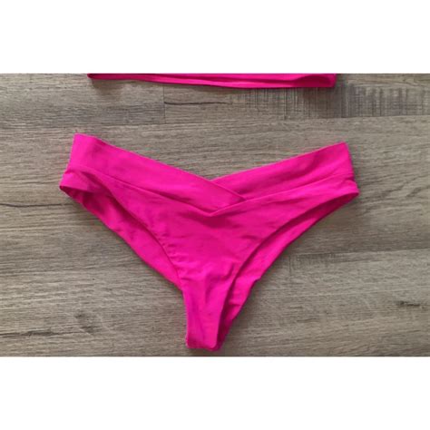 Hot Pink Two Piece Bikini Set Has The Halara V Style Depop