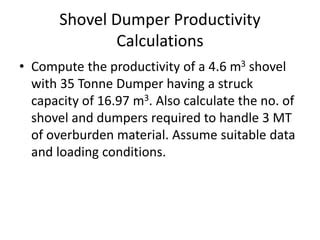 Shovel Dumper Productivity Calculation Pptx