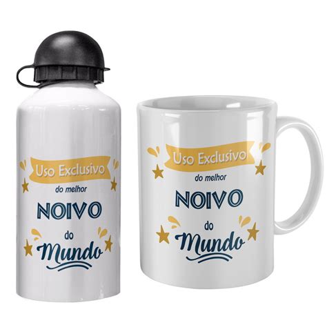 Kit Caneca Garrafinha Presente Uso Exclusivo Para Noivo Elo