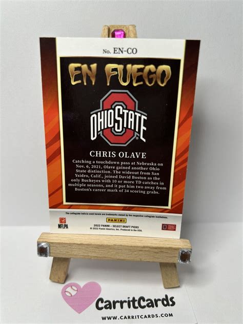 Chris Olave Panini Select Draft Picks En Fuego En Co Ohio State