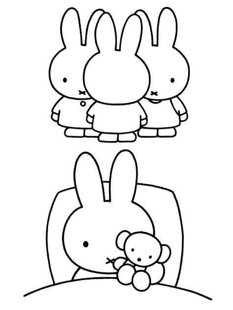 Miffy Coloring Pages Free Printable for kids