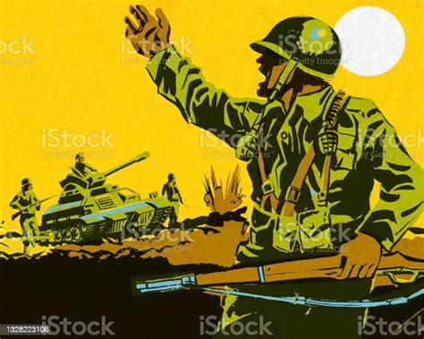 Soldier On A Battlefield Stock Illustration Download Image Now Army