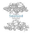 Seafood Hand Drawn Framed Royalty Free Vector Image