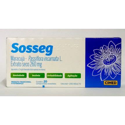 Calmante Natural Sosseg Maracuj Extrato Seco Mg Passiflora