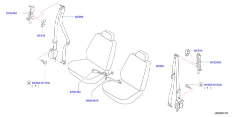 Nissan Murano Seat Belt Lap And Shoulder Belt Right Front 86884