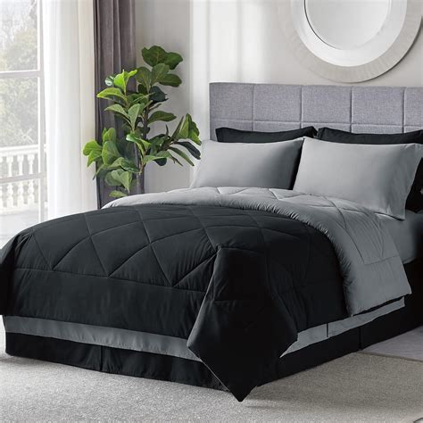 Bedsure Black Twin Xl Comforter Set 6 Pieces Reversible