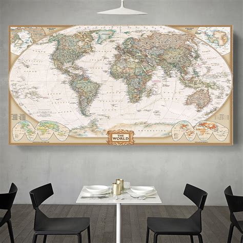 Grande Carte Du Monde Explorateur Vintage Xxl Worldinmaps